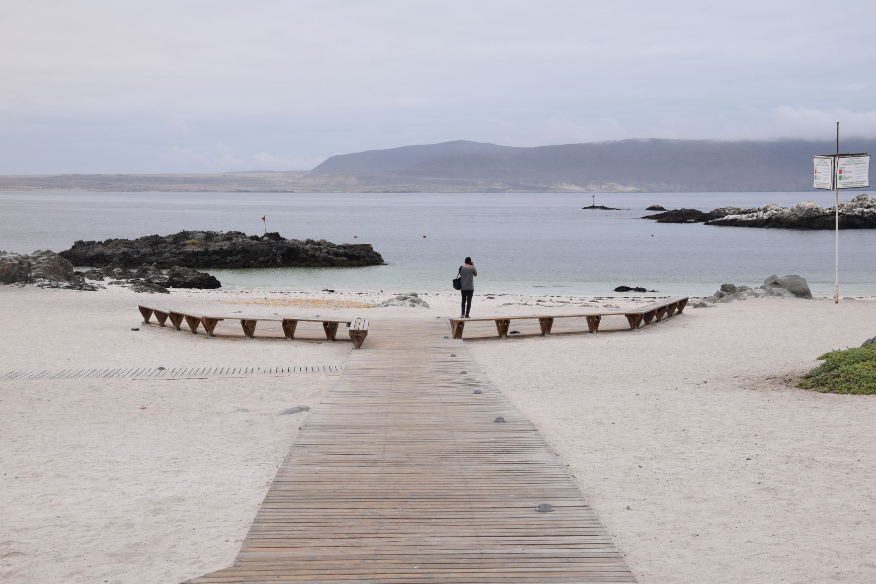 BahiÂa Inglesa is a small beach town near the city of Copiapo that has some of the clearest waters in Chile.